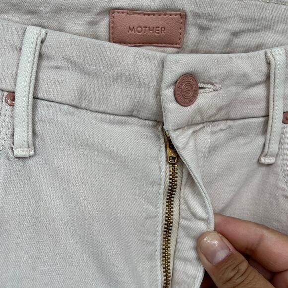 Mother The Looker Ankle Step Fray Jeans in Pink Lemonade Women's 27 Easter - Picture 6 of 12